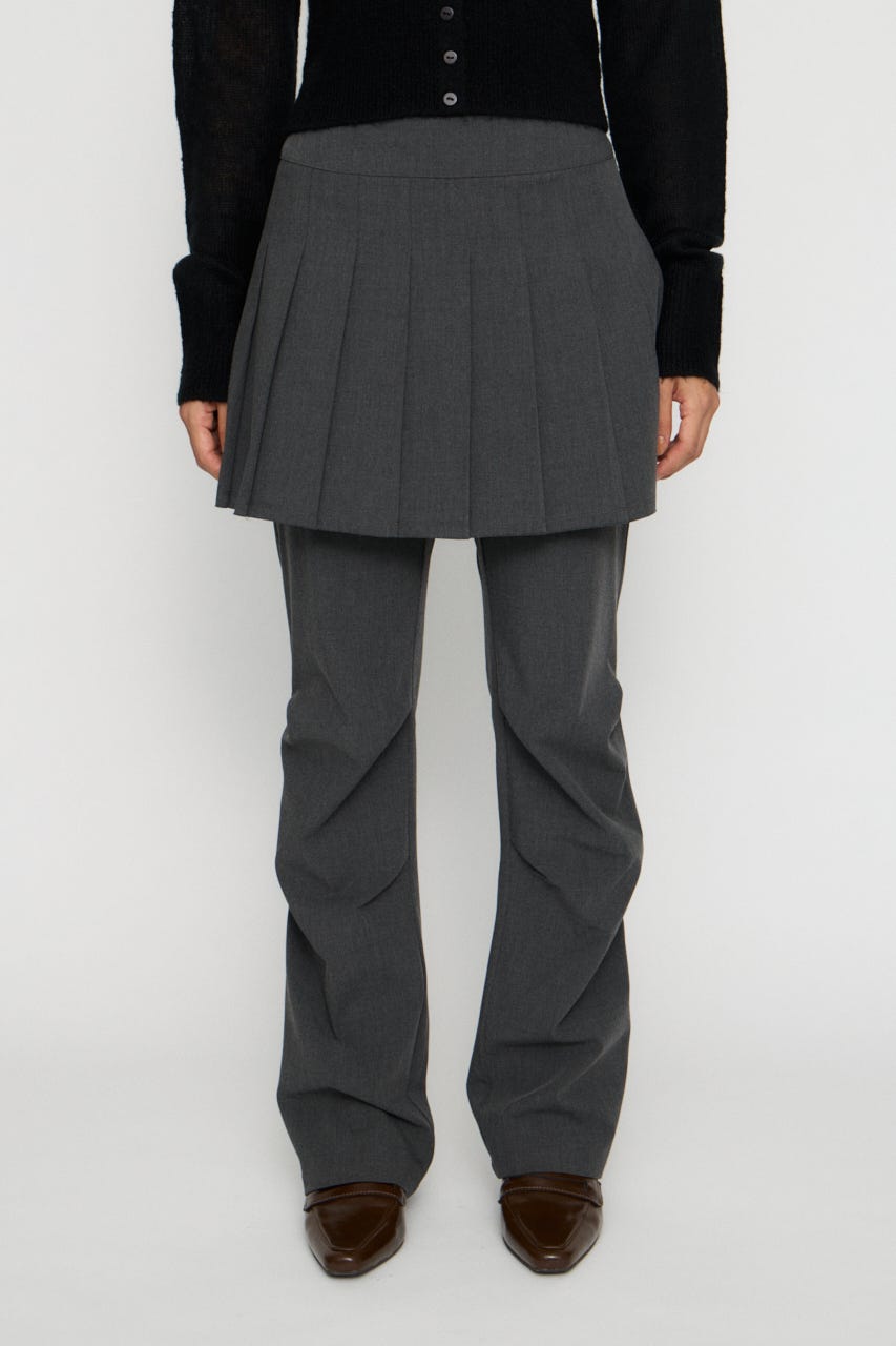 PLEATS LAYERED 2PIECE パンツ GRY S