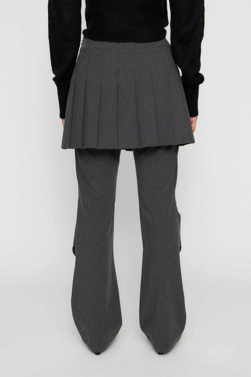 PLEATS LAYERED 2PIECE パンツ GRY S