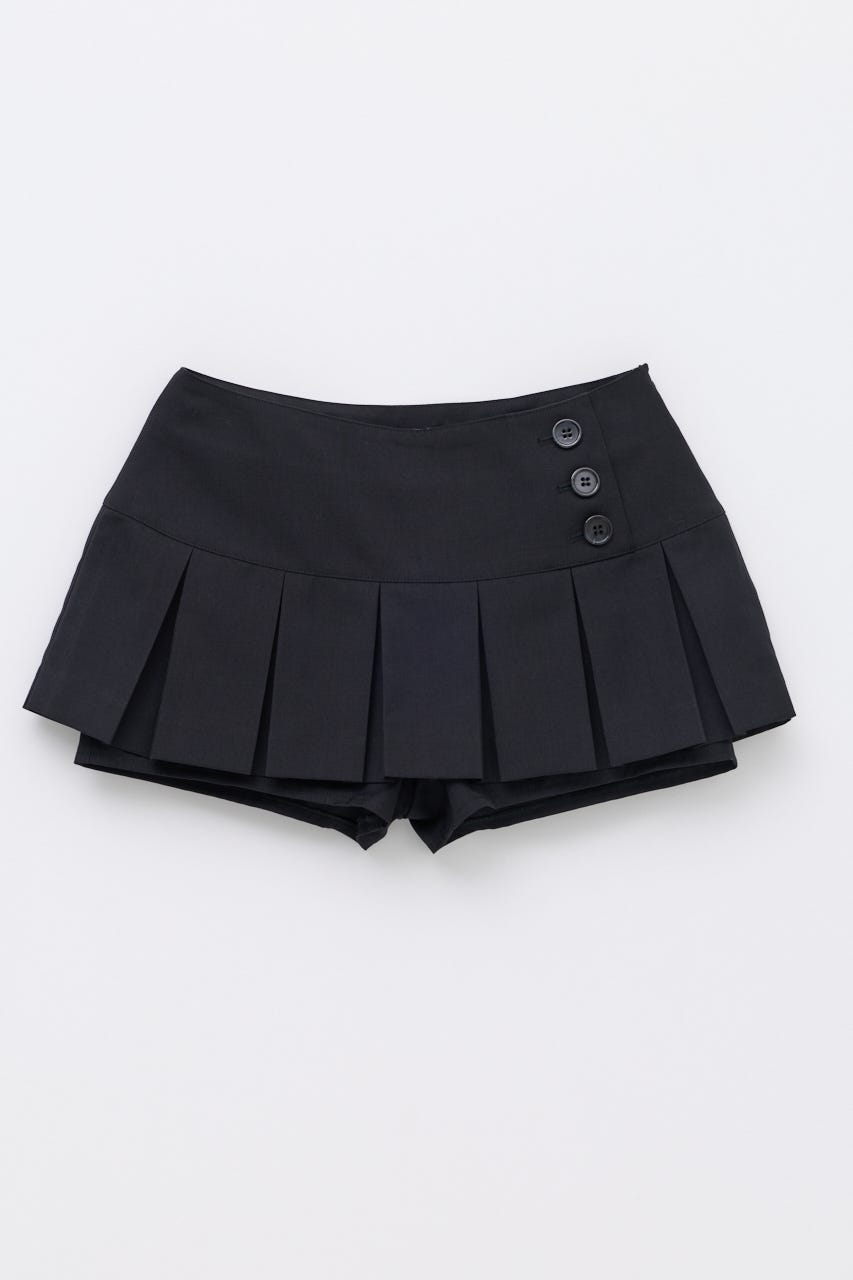 PLEATS MINI スコート BLK XS
