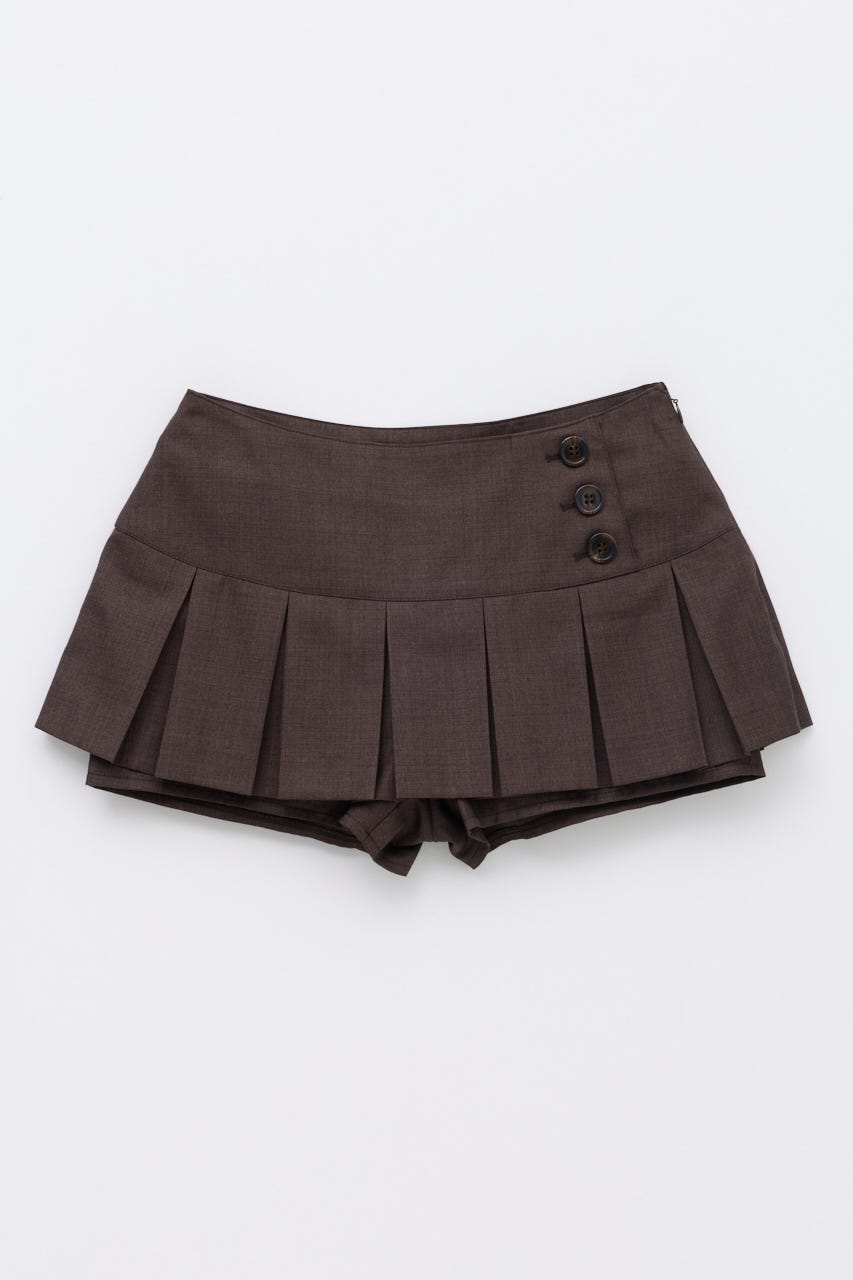 PLEATS MINI スコート BRN XS