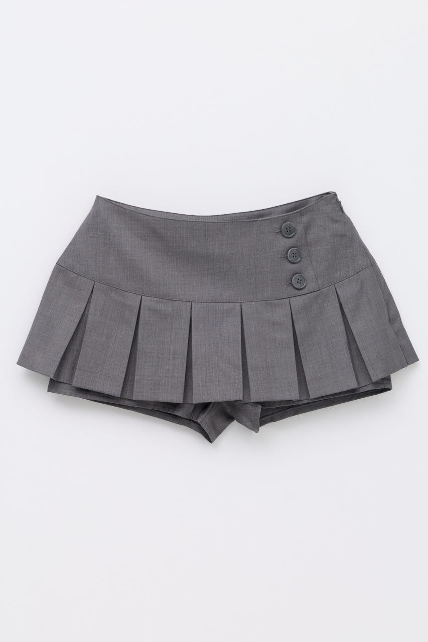 PLEATS MINI スコート GRY XS