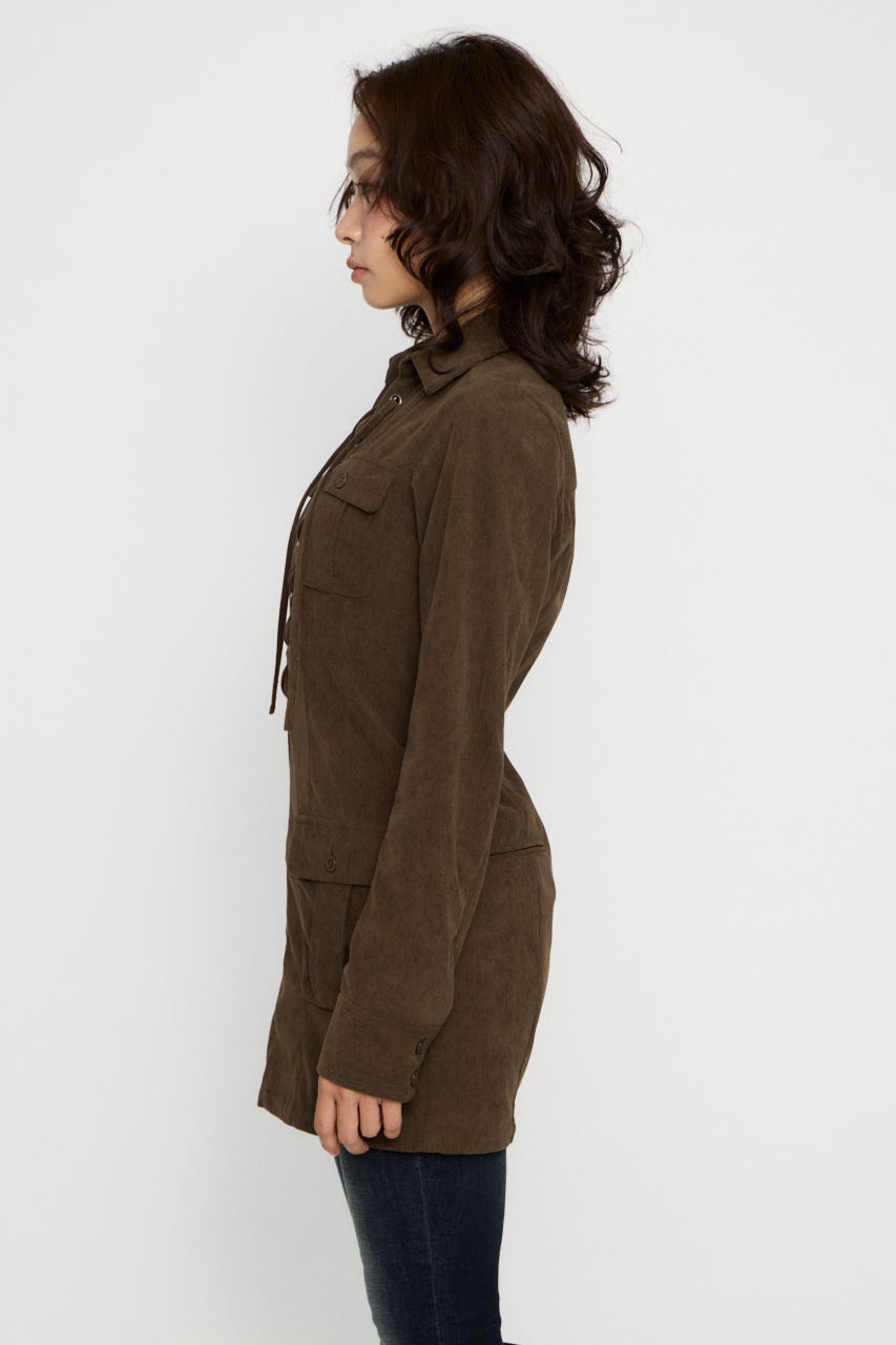LACE UP CORDUROY ミニワンピース BRN S