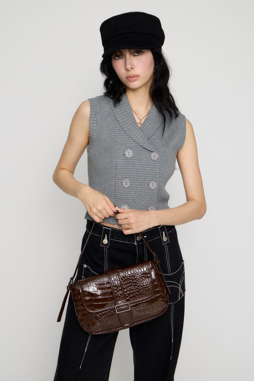 FAUX CROCO COVER バッグ BRN FREE