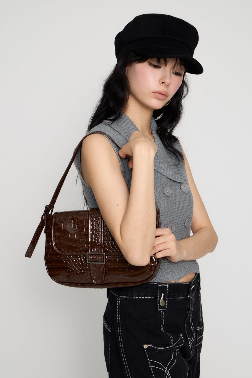 FAUX CROCO COVER バッグ BRN FREE
