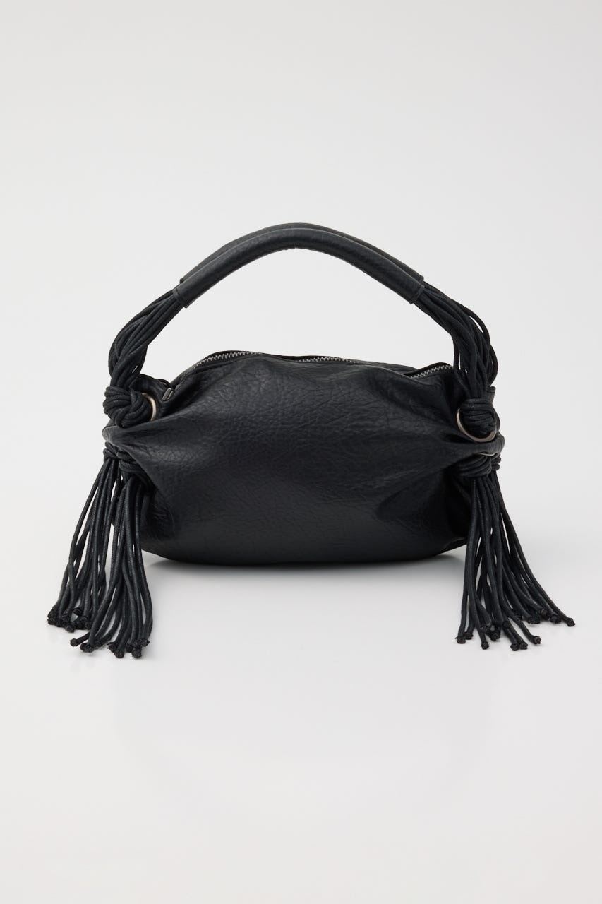 FAUX LEATHER FRINGE バッグ BLK FREE