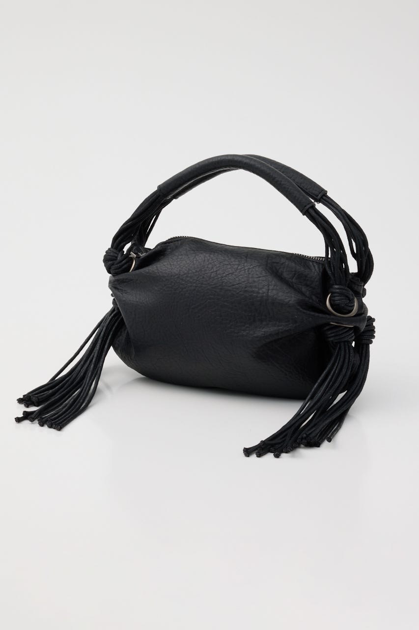 FAUX LEATHER FRINGE バッグ BLK FREE