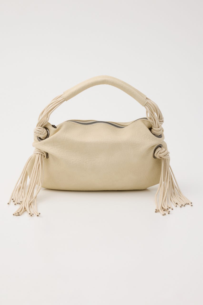 FAUX LEATHER FRINGE バッグ O/WHT FREE