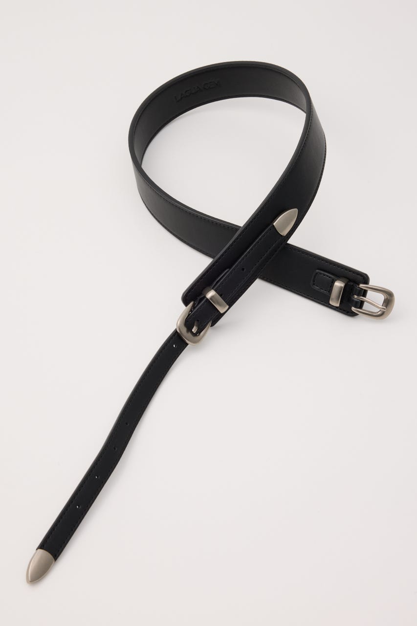 TWO BUCKLE ベルト BLK FREE