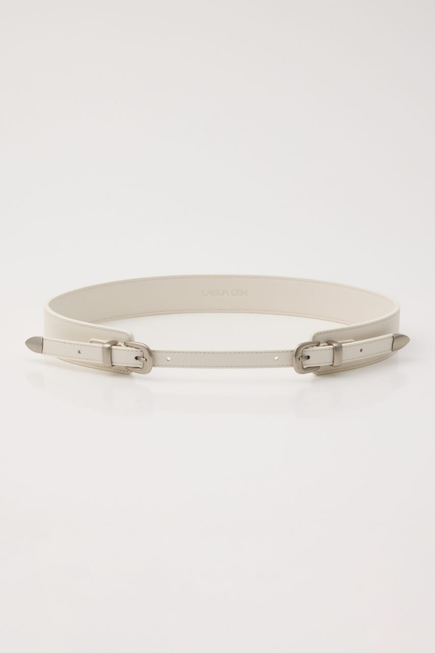 TWO BUCKLE ベルト WHT FREE