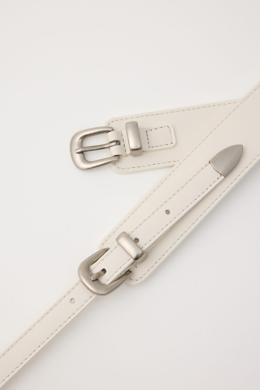 TWO BUCKLE ベルト WHT FREE