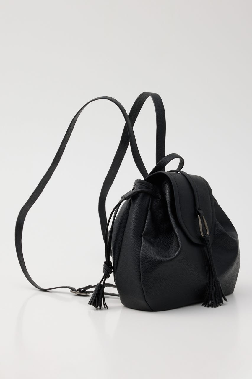 FAUX LEATHER DRAWSTRING バックパック BLK FREE