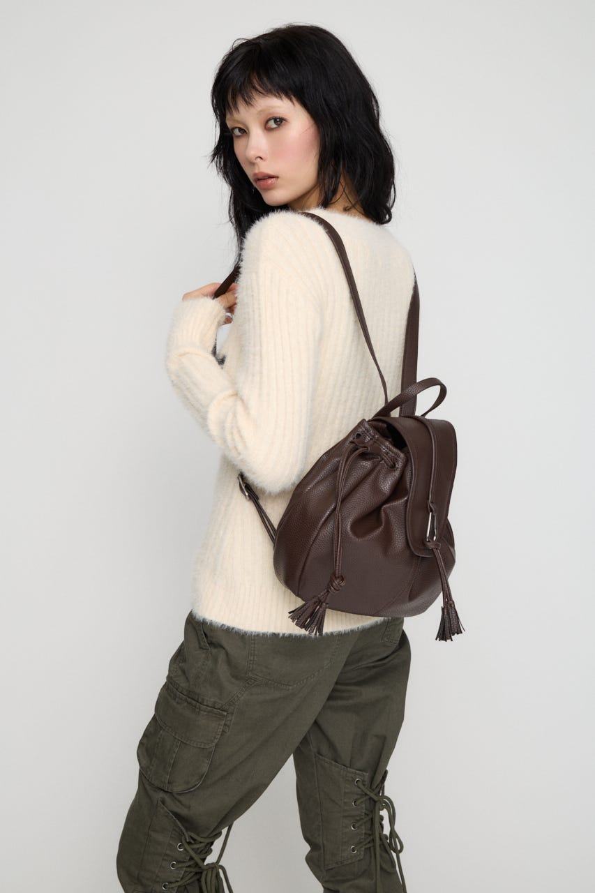FAUX LEATHER DRAWSTRING バックパック BRN FREE