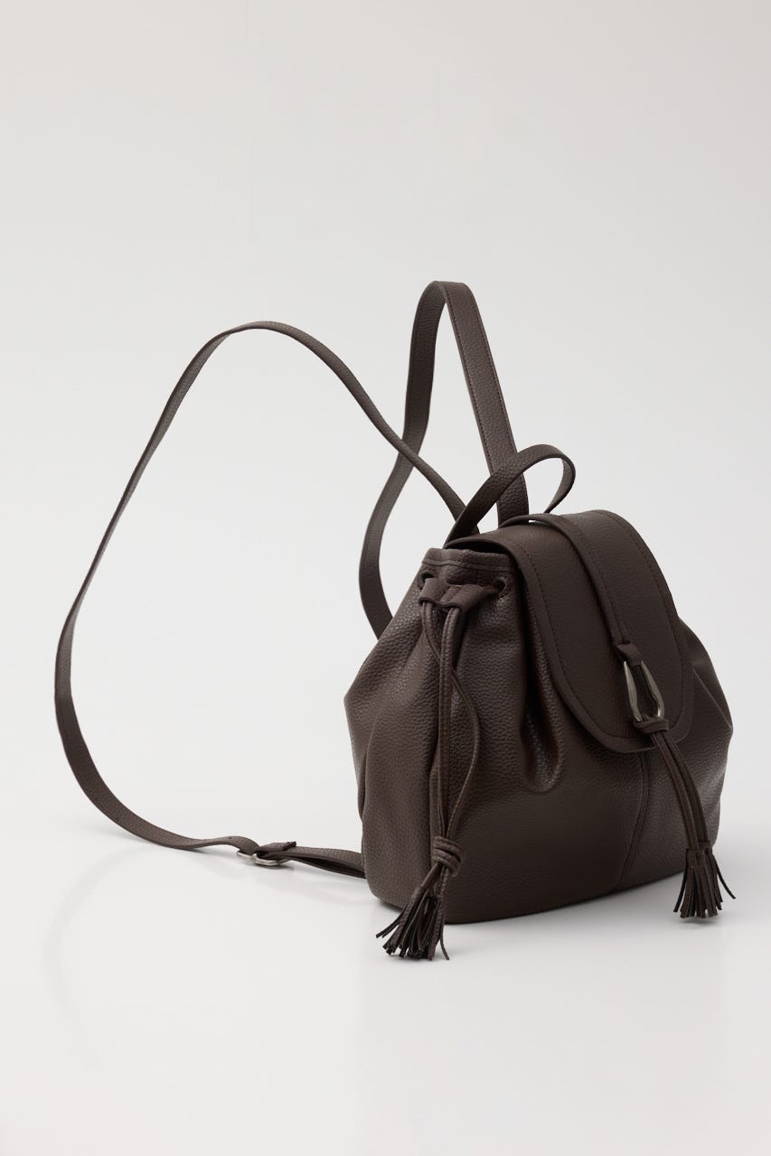 FAUX LEATHER DRAWSTRING バックパック BRN FREE