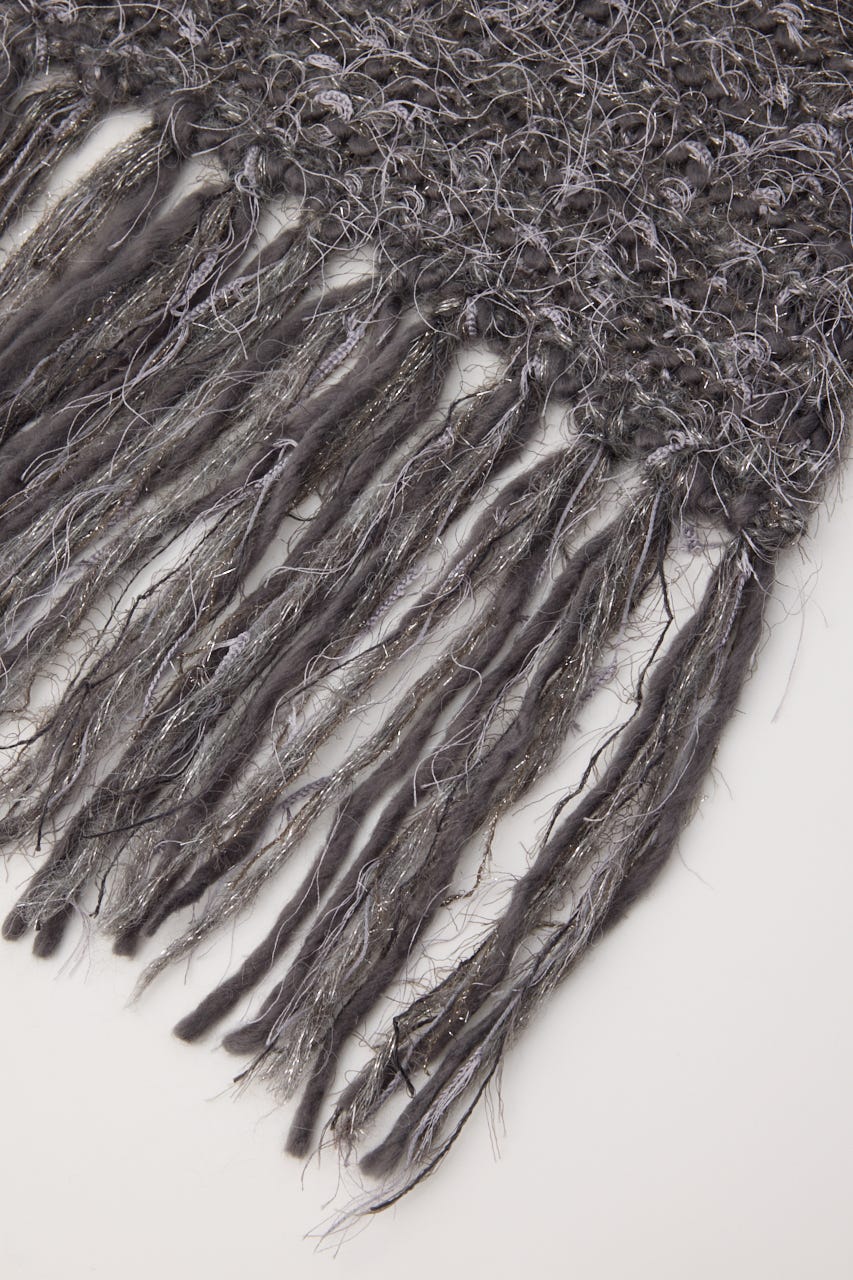 MIX KNIT ストール GRY FREE