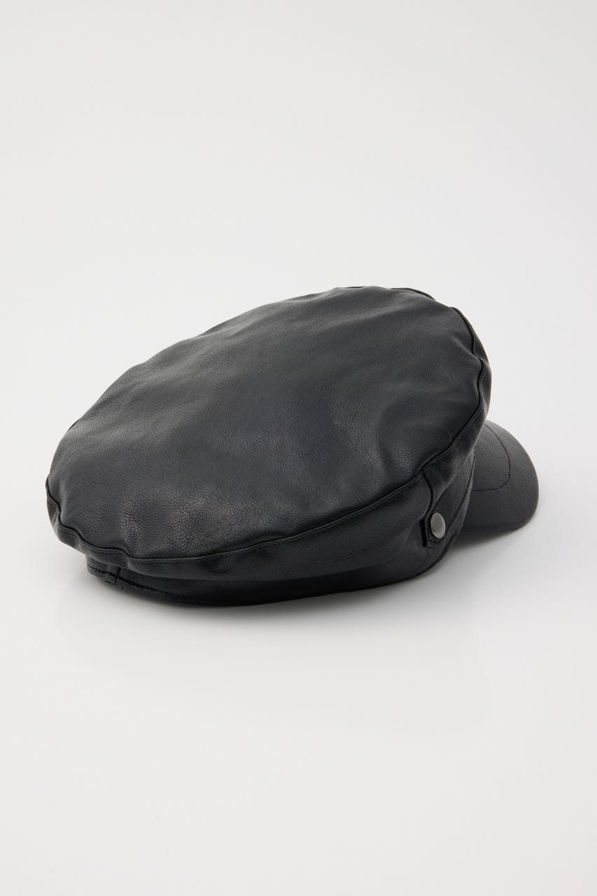 FAUX LEATHER MARINE キャップ BLK FREE