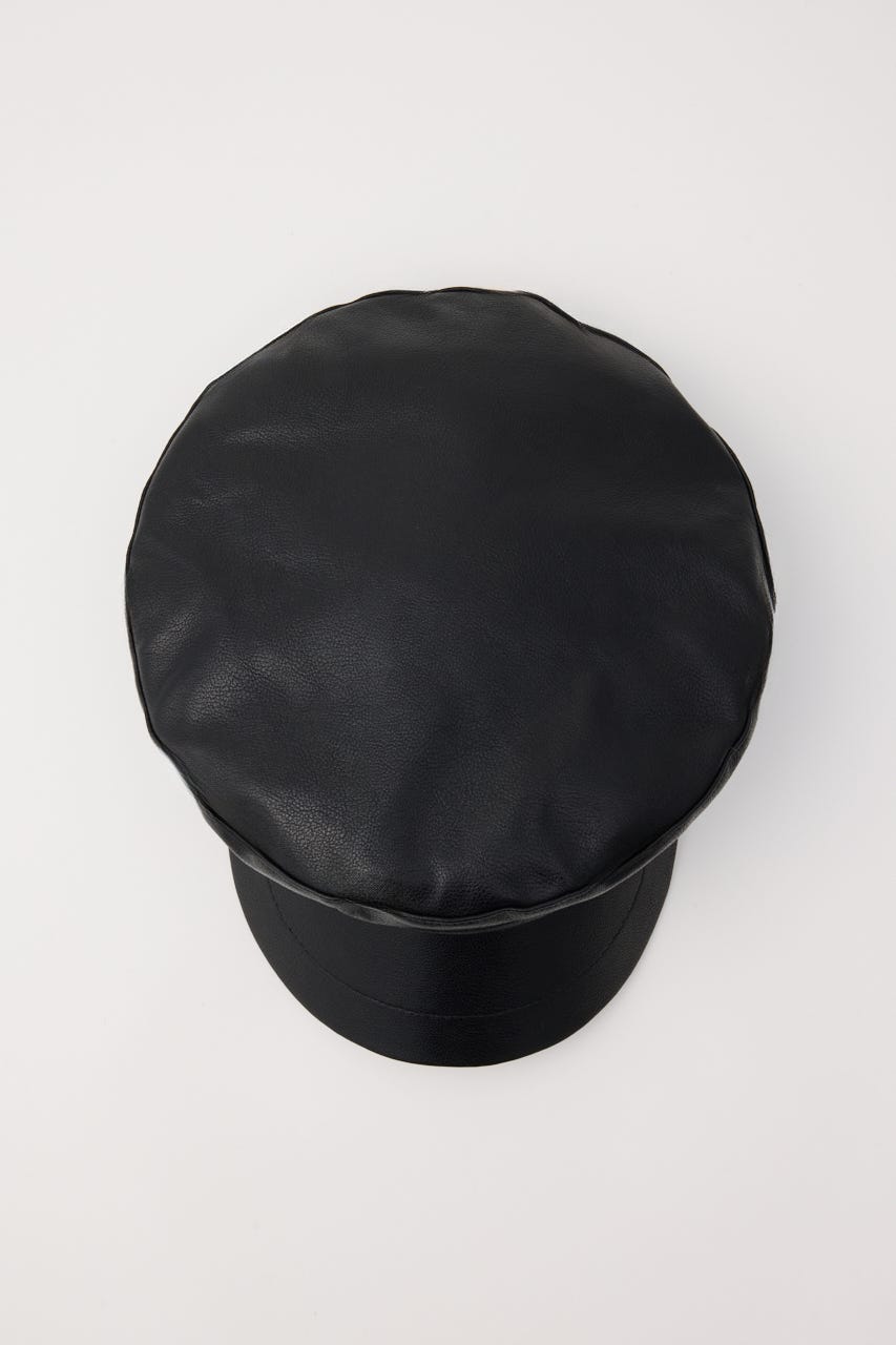 FAUX LEATHER MARINE キャップ BLK FREE