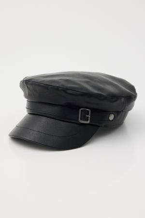 FAUX LEATHER MARINE キャップ