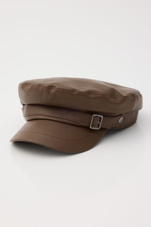 FAUX LEATHER MARINE キャップ
