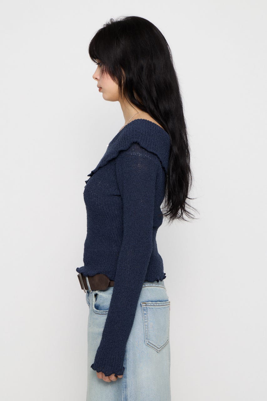 MELLOW OFF SHOULDER ニット NVY FREE