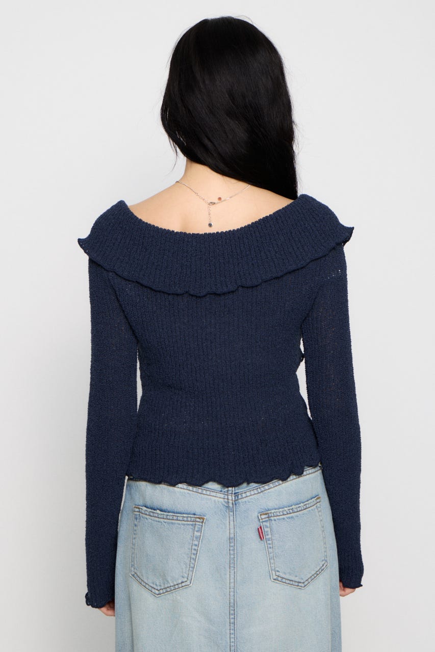 MELLOW OFF SHOULDER ニット NVY FREE