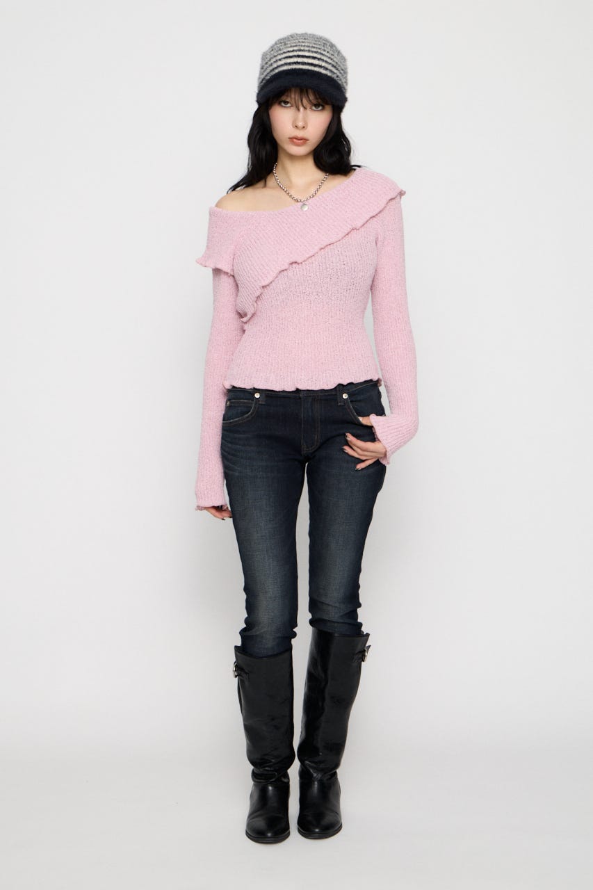 MELLOW OFF SHOULDER ニット PNK FREE