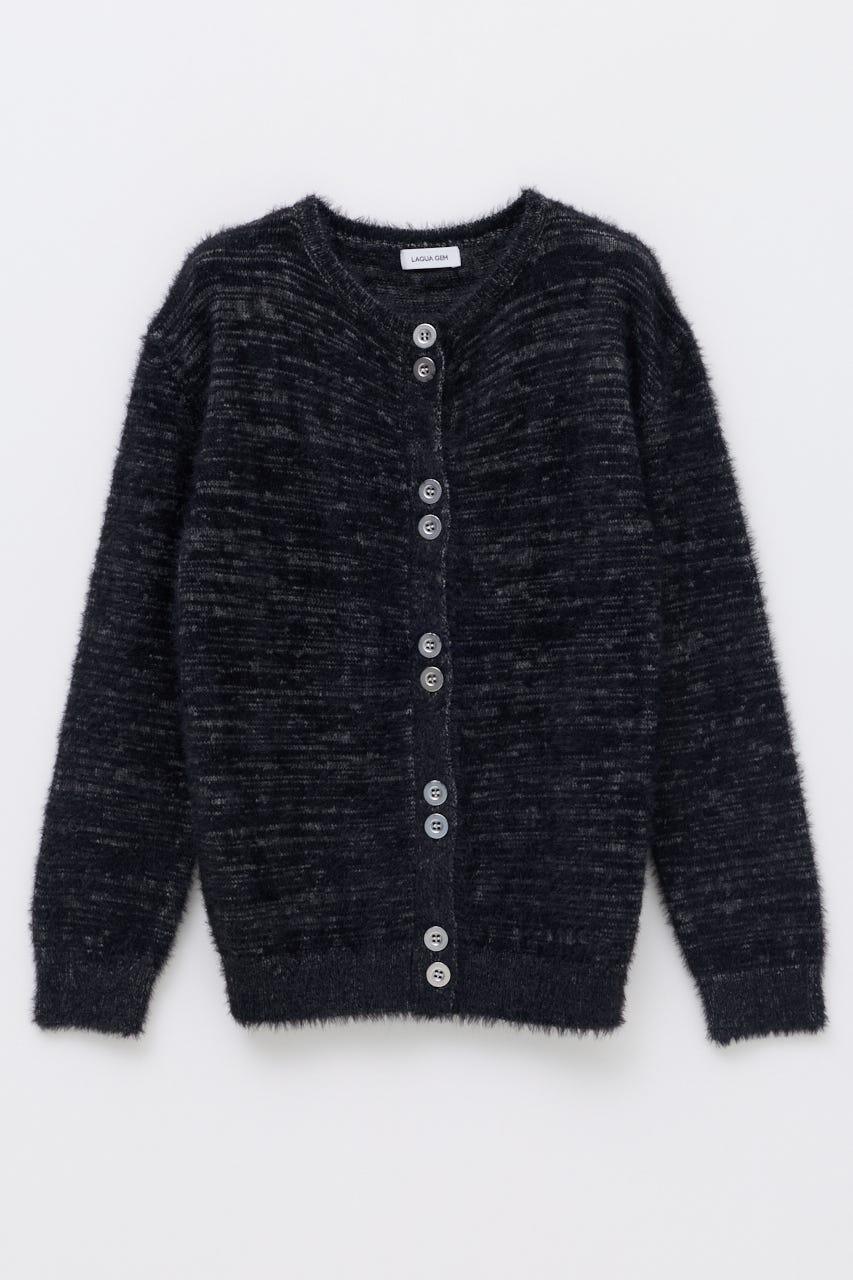 SHAGGY METAL BOTTON カーディガン BLK FREE
