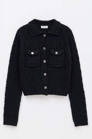 CABLE BUTTON KNIT トップス