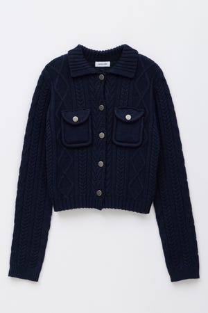 CABLE BUTTON KNIT トップス