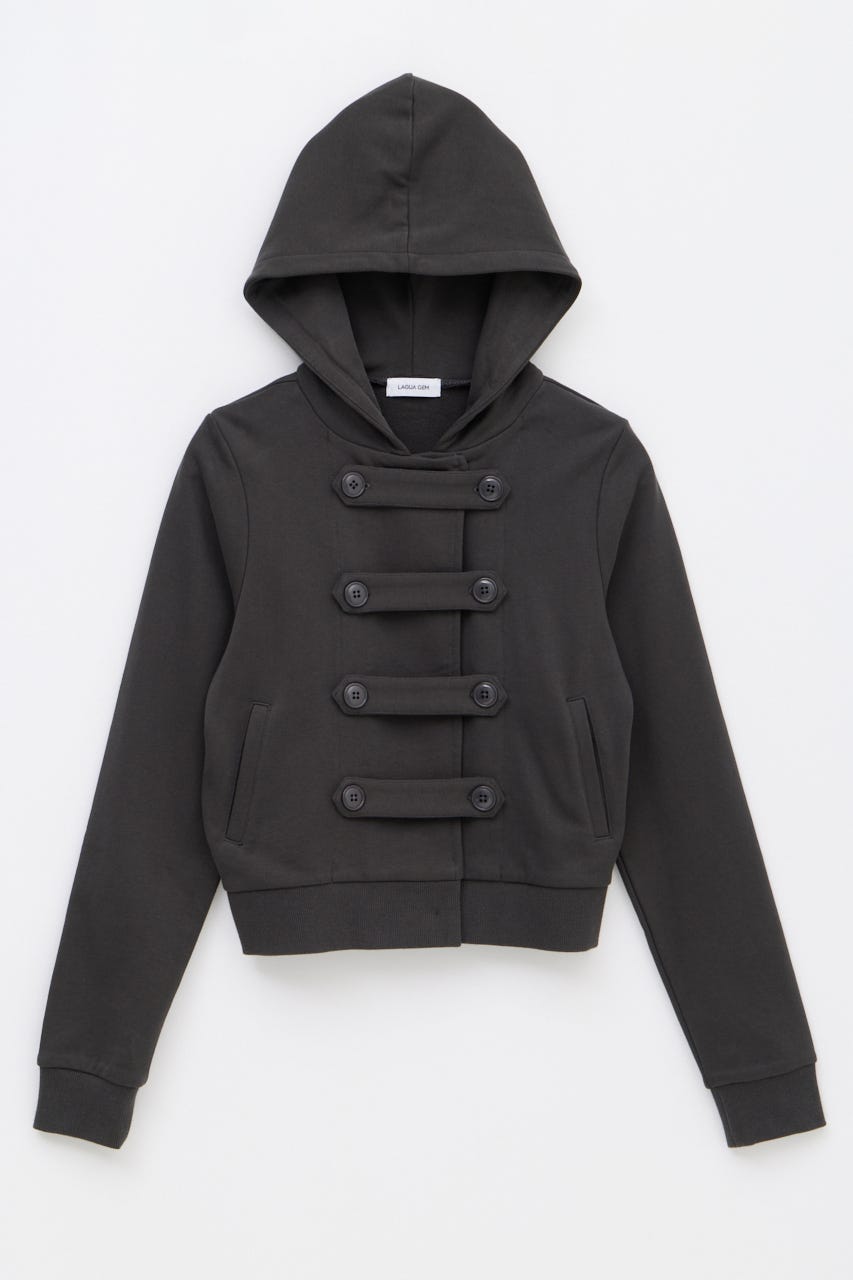 DOUBLE BUTTON フーディ L/BLK FREE