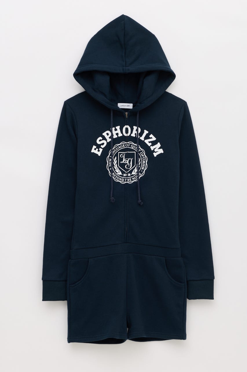 PATCHWORK HOODIE ロンパース NVY S