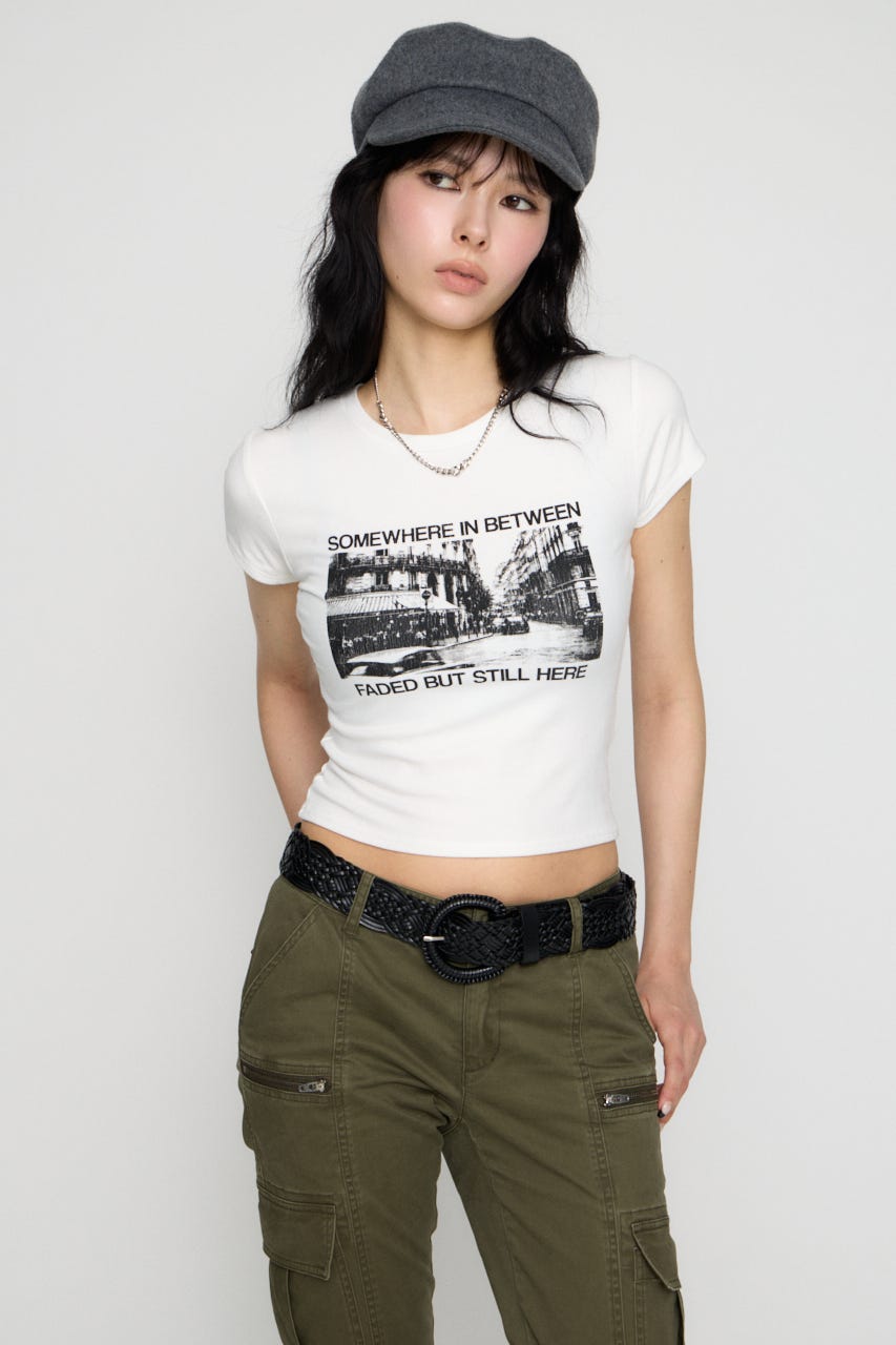 PHOTO PRINT CUT Tシャツ WHT FREE