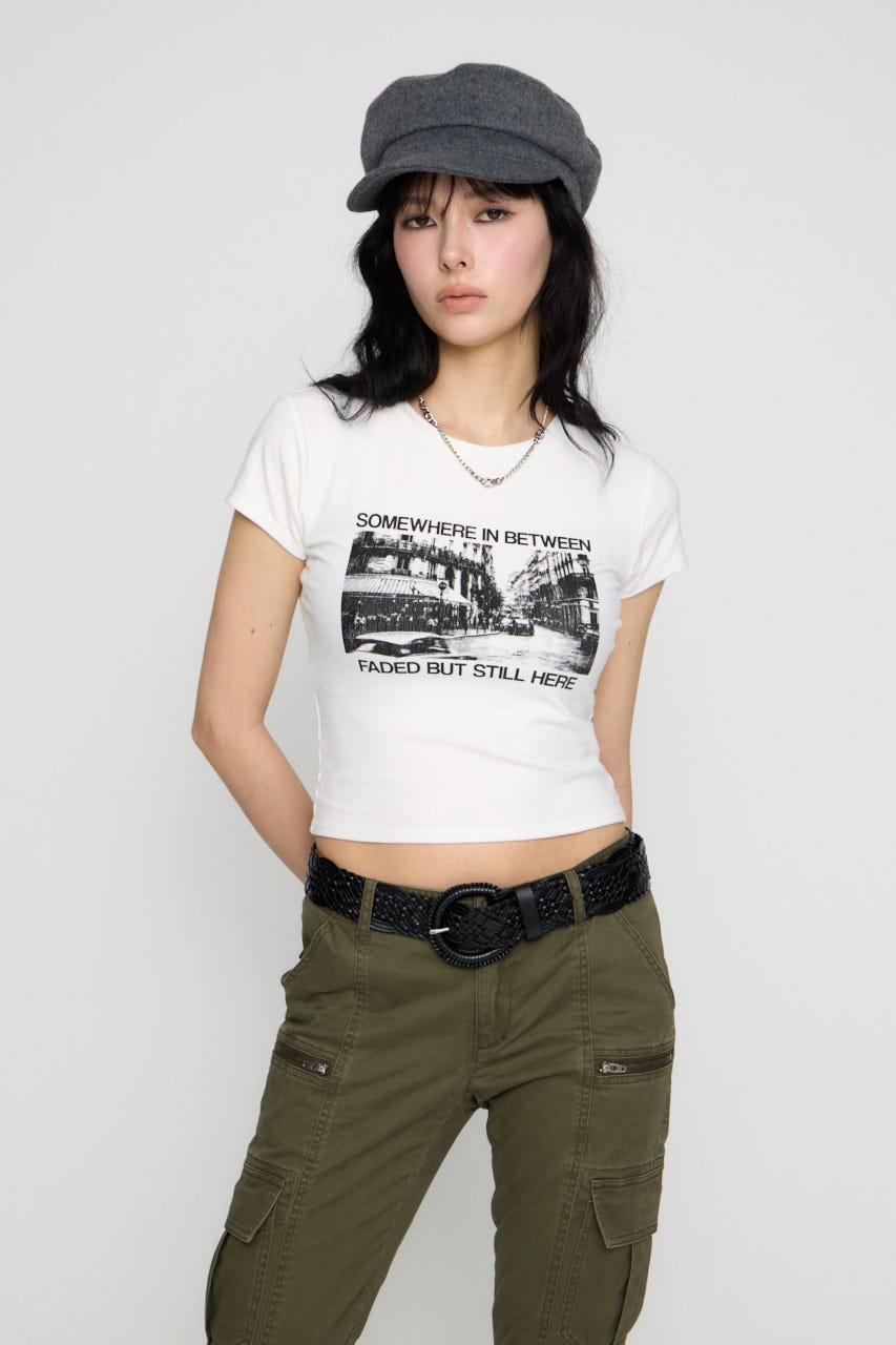 PHOTO PRINT CUT Tシャツ WHT FREE