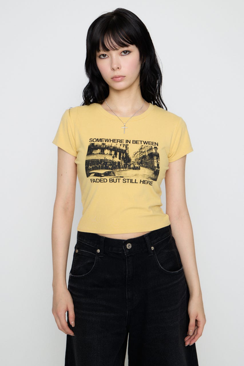 PHOTO PRINT CUT Tシャツ YEL FREE