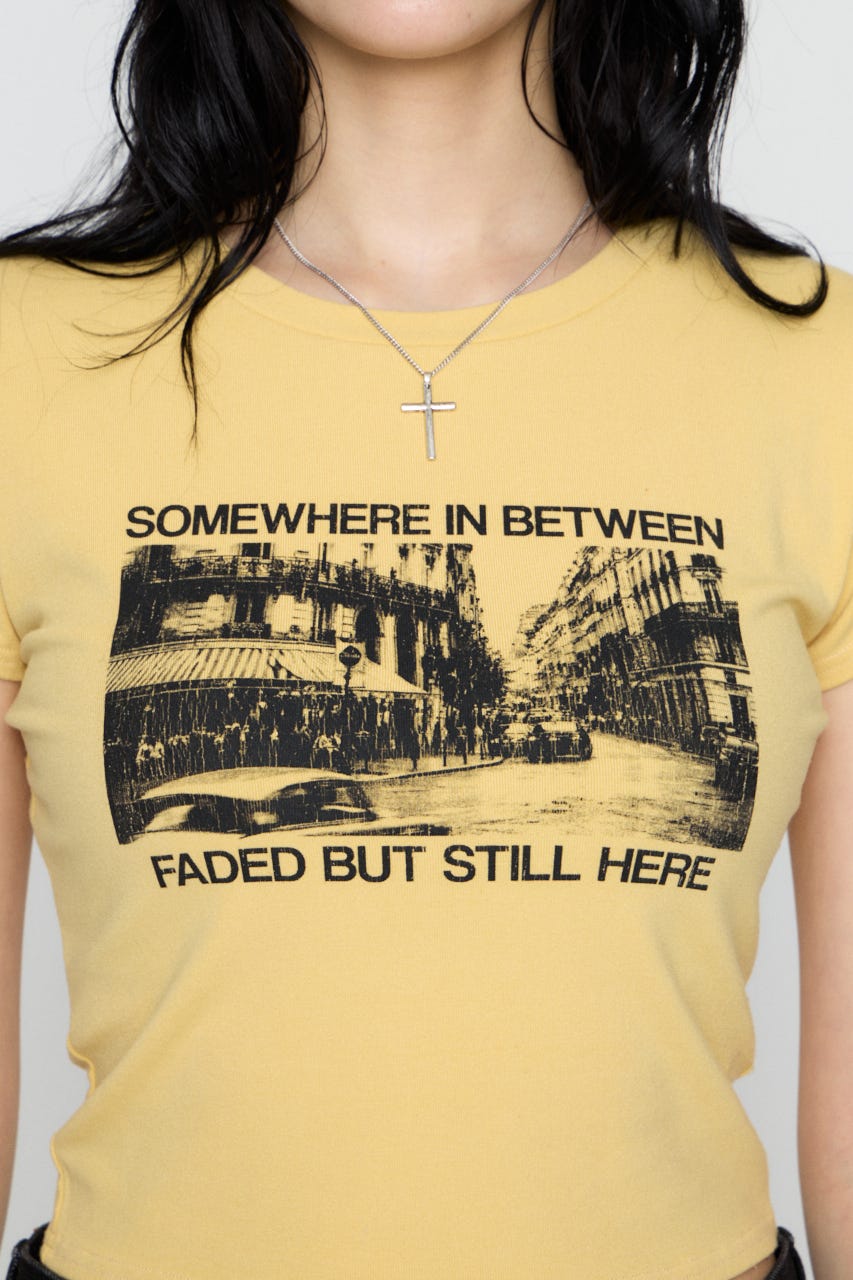 PHOTO PRINT CUT Tシャツ YEL FREE