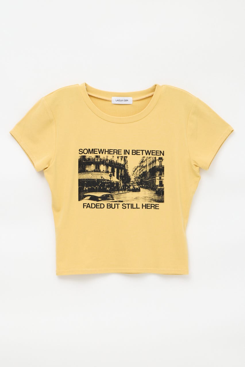 PHOTO PRINT CUT Tシャツ YEL FREE