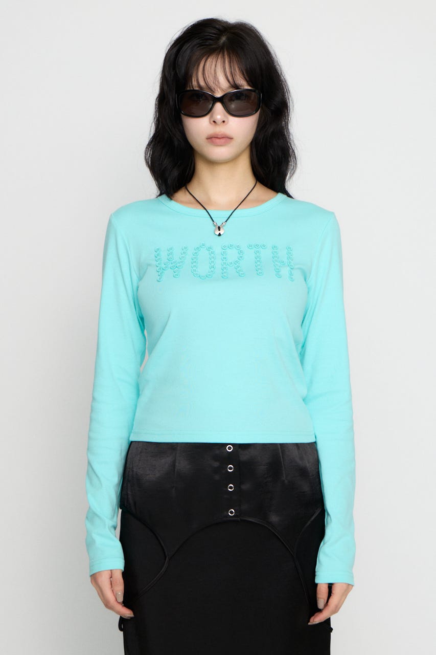 MESSAGE BUTTON  ロングスリーブTシャツ MINT FREE