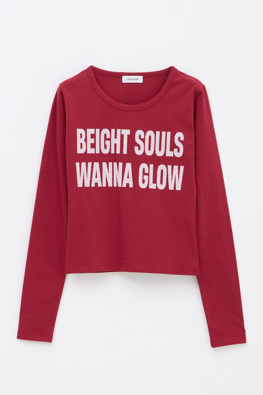 DOT LETTERING PRINT トップス D/RED FREE