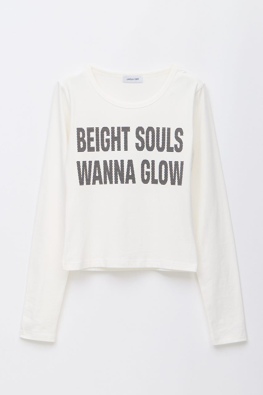 DOT LETTERING PRINT トップス WHT FREE