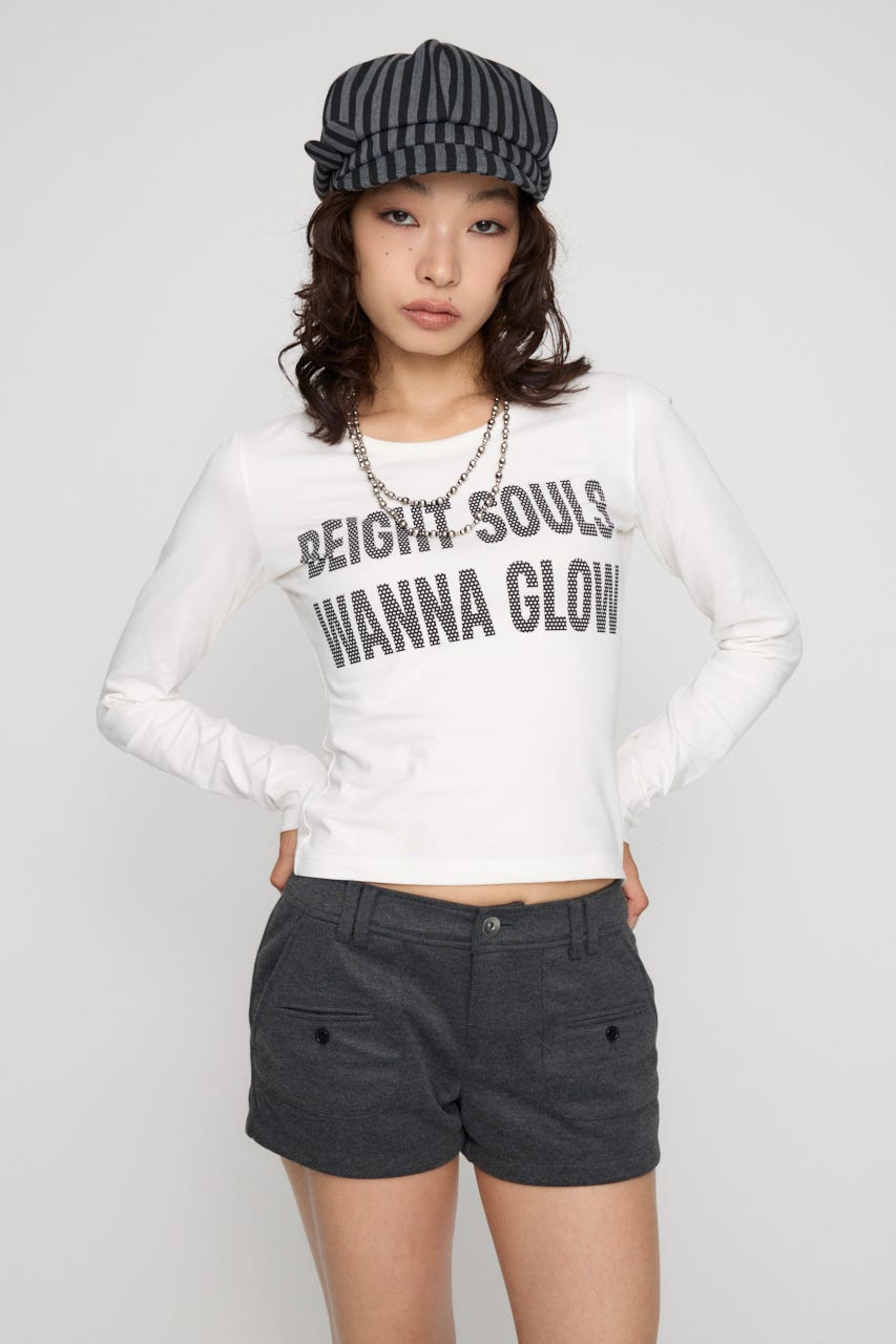 DOT LETTERING PRINT トップス WHT FREE