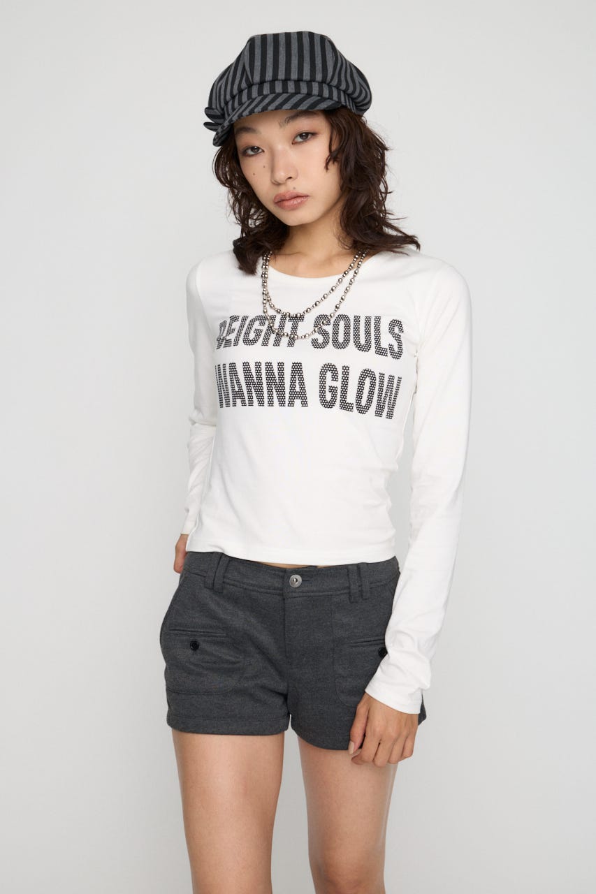 DOT LETTERING PRINT トップス WHT FREE