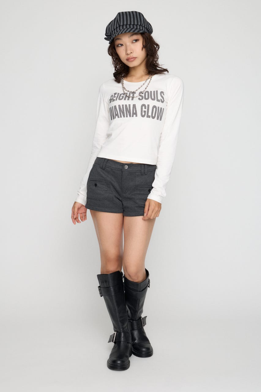 DOT LETTERING PRINT トップス WHT FREE