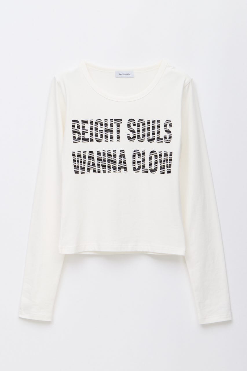 DOT LETTERING PRINT トップス WHT FREE