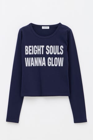 DOT LETTERING PRINT トップス
