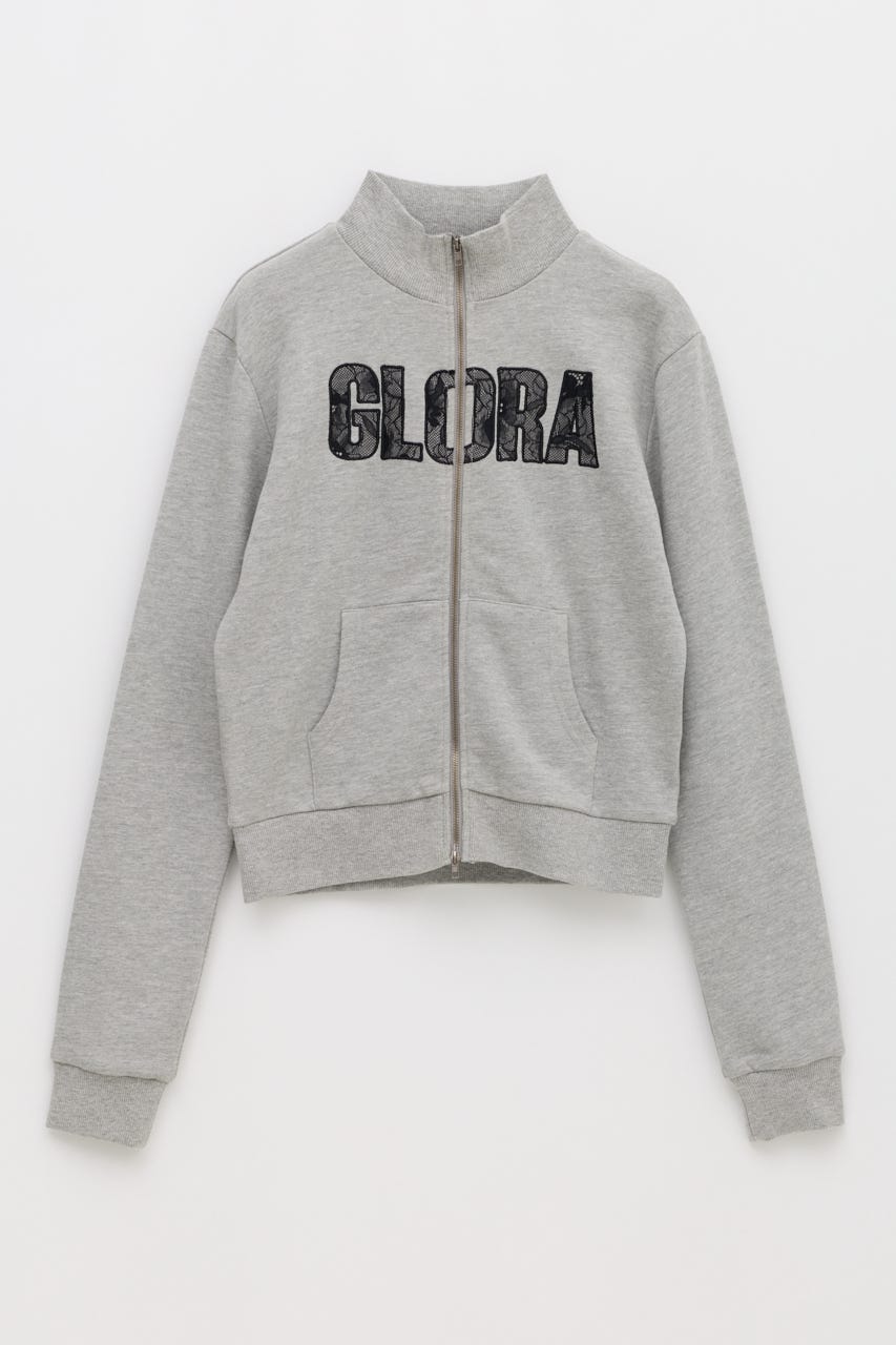 LACE FONT ZIP スウェット T.GRY FREE