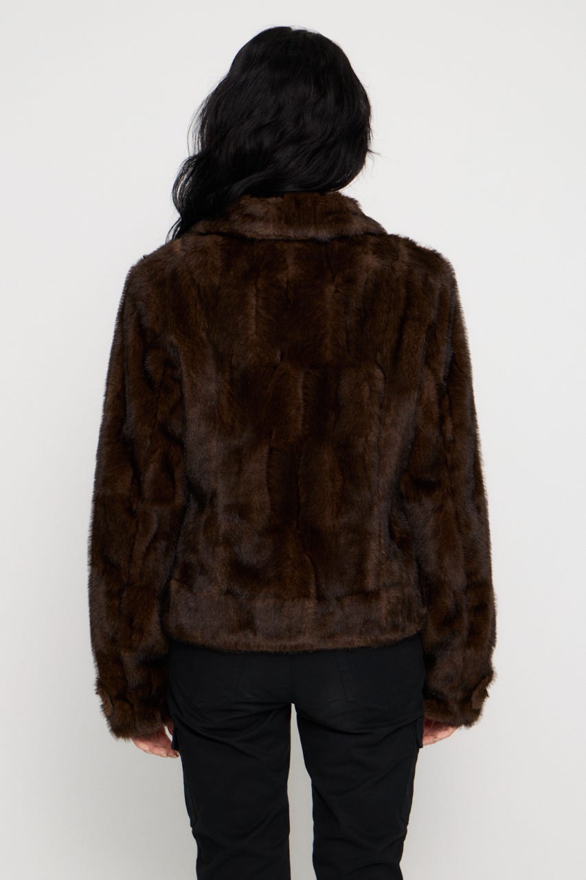 FAUX FUR COMPACT DOUBLE コート BRN FREE