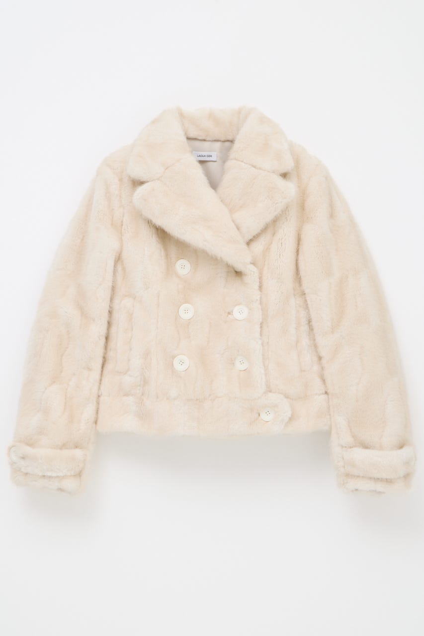 FAUX FUR COMPACT DOUBLE コート IVOY FREE