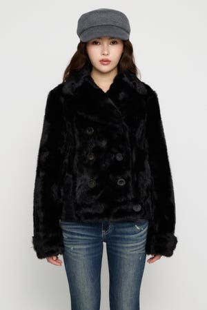 FAUX FUR COMPACT DOUBLE コート