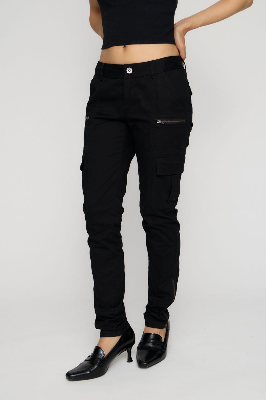 COTTON SLIM CARGO パンツ BLK M