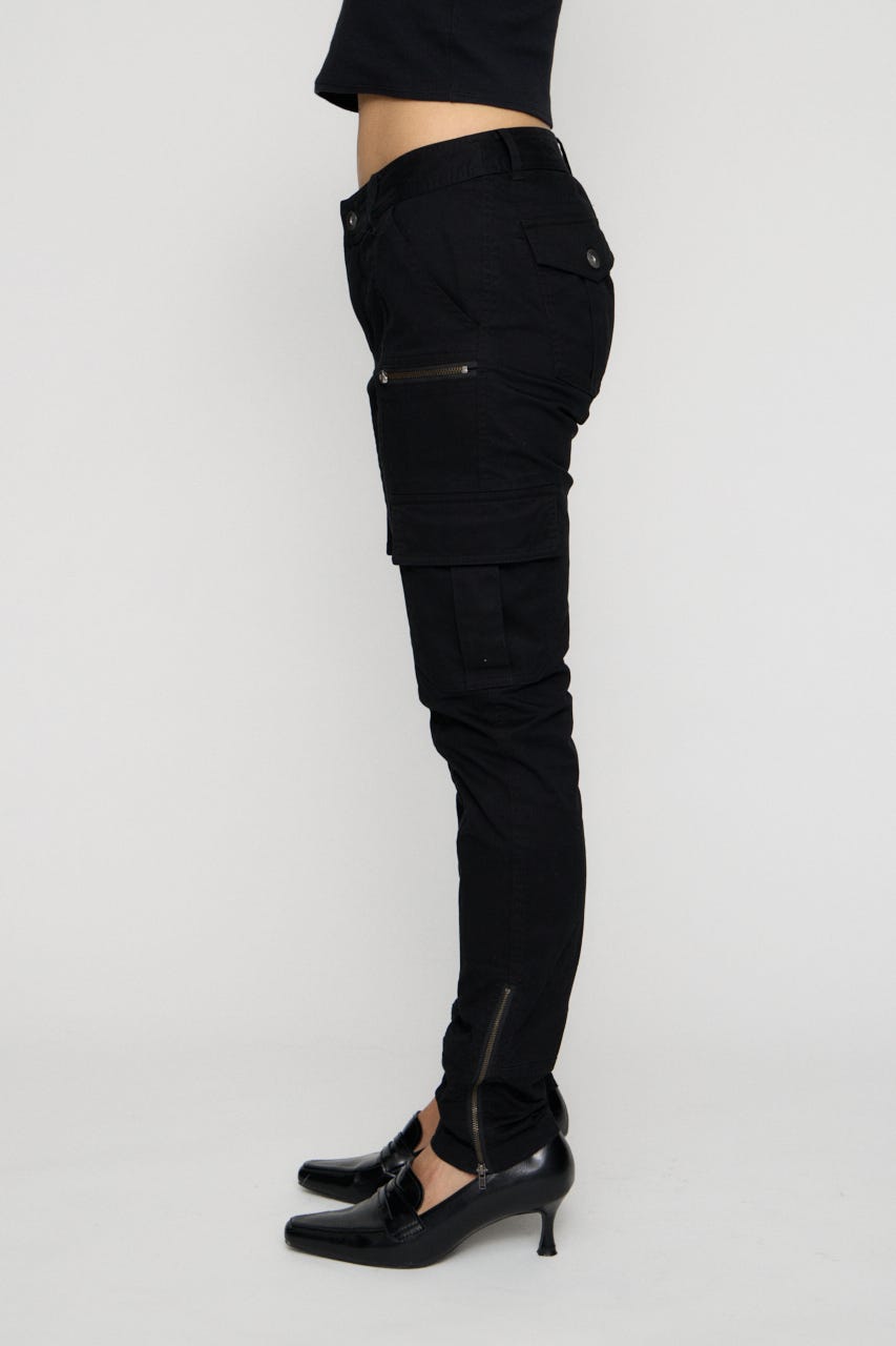 COTTON SLIM CARGO パンツ BLK M