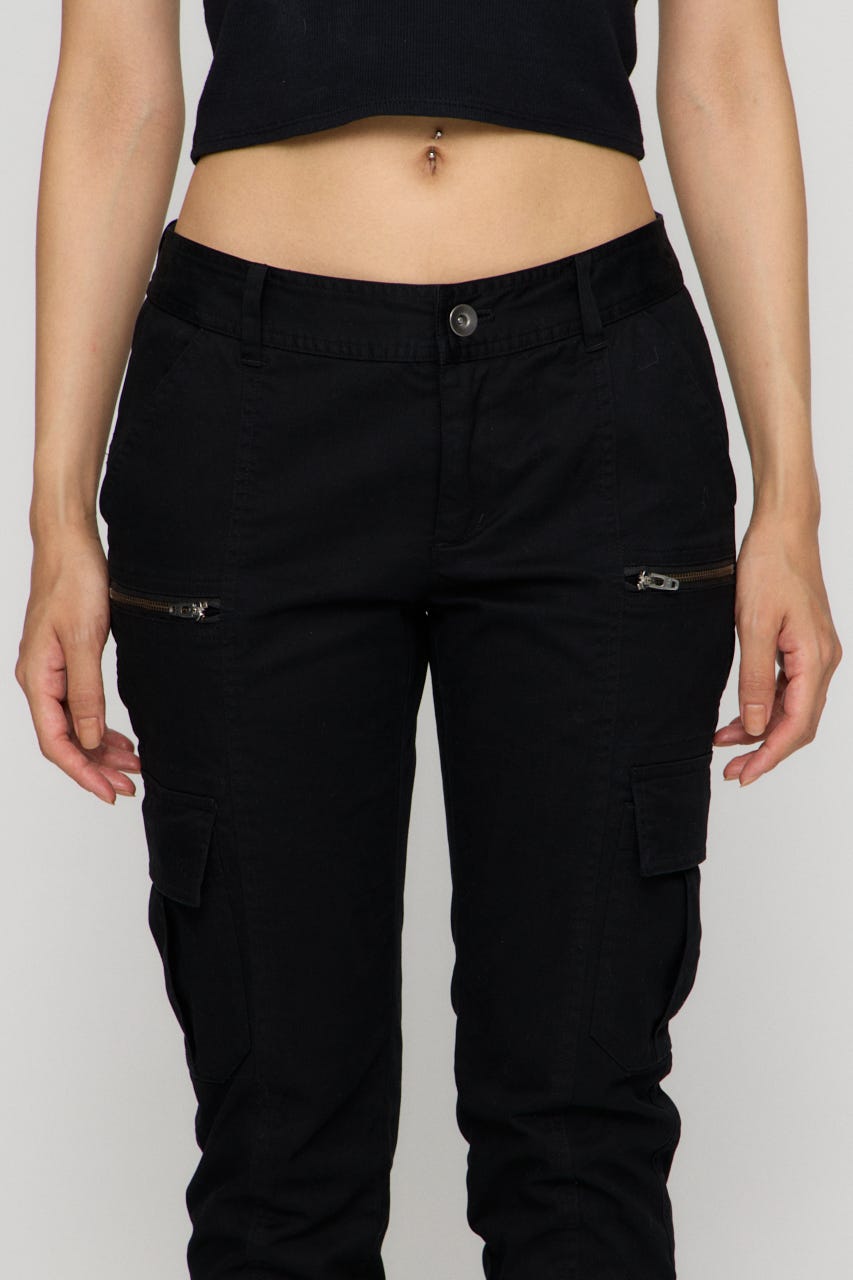 COTTON SLIM CARGO パンツ BLK M